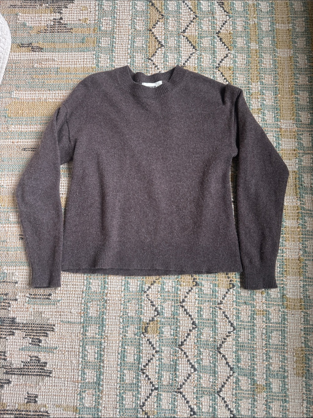 Buck Mason Women's Crewneck Sweater in Charcoal Brown sz xs